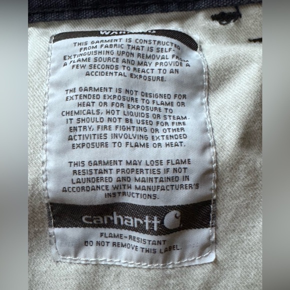 Carhartt FR Men's 38 Flame Resistant Navy Blue Cargo Work Pants Inseam 28" - Picture 9 of 11